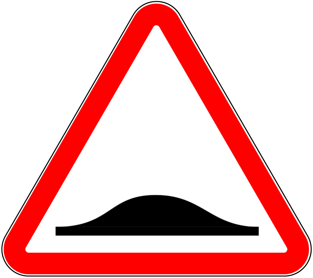 1.16.2 Denivelare artificială - sector de drum pe care, pentru impunerea vitezei reduse de deplasare, este aplicată pe suprafaţa carosabilului o denivelare