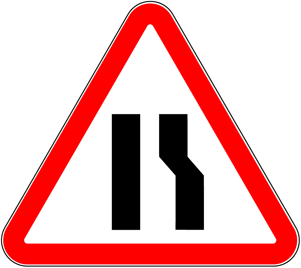  1.18.2 Drum îngustat din partea dreaptă.