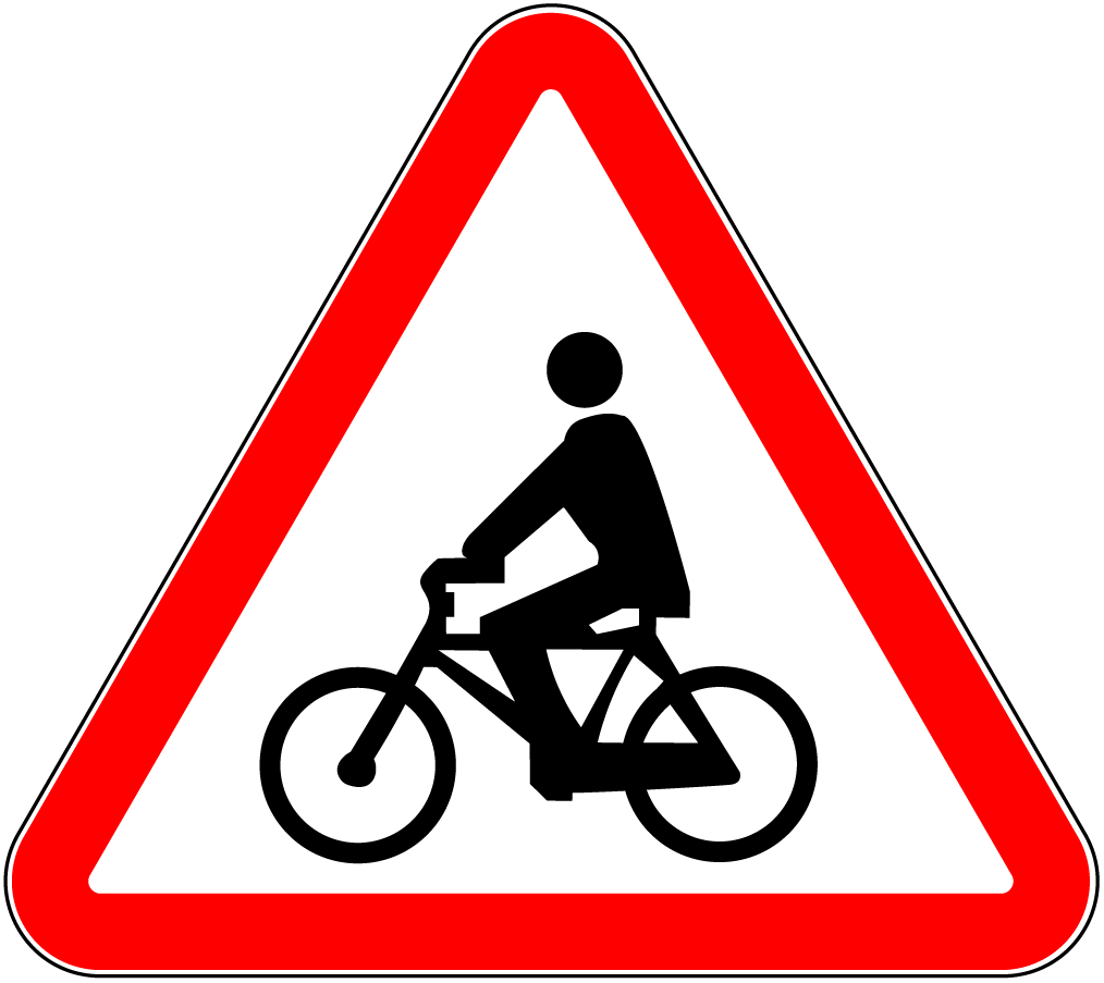 1.22 Biciclişti - locul intersectării cu pista pentru biciclişti în afara intersecţiei.