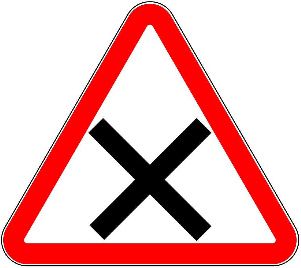  1.6 Intersecție a drumurilor de semnificație echivalentă.