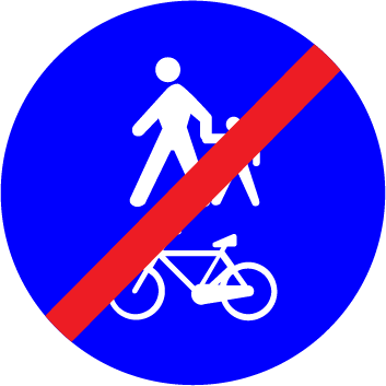 4.4.4 "Sfârşitul pistei comune pentru pietoni şi biciclişti".